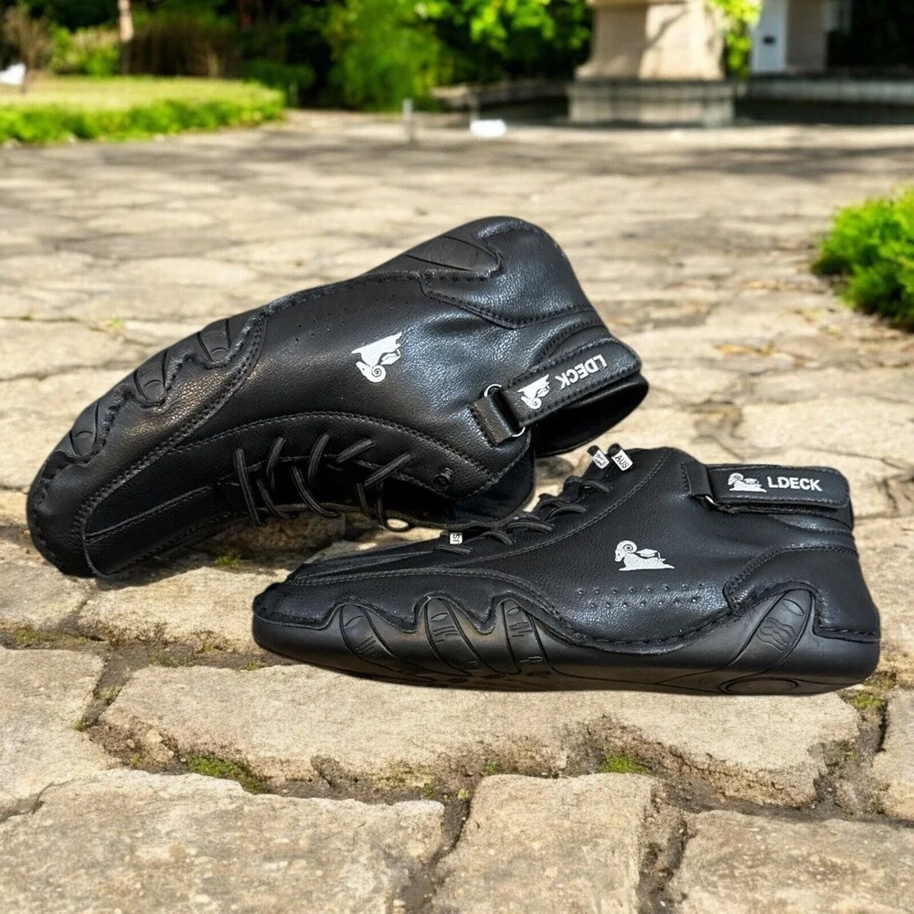 Ldeck Italian Handmade Suede‎ High Boots for Men Waterproof Leather Sneakers